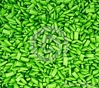 3D rendering of pile of green candy gums Stock Photo
