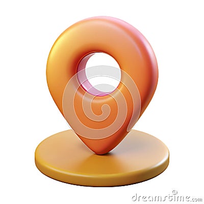 3D Rendering of Pin Location Icon Representing Digital GPS Navigation and Map Positioning Concept Stock Photo