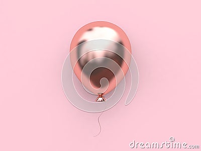 3d rendering pink metallic rose gold reflection balloon Stock Photo