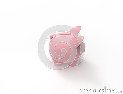 3D rendering of a pink piggy bank isolated in white background. Stock Photo