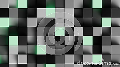 3D rendering of pixel block fabric green Stock Photo