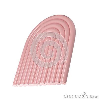 3d rendering of plaster molds Abstract geometry arch. Minimalistic forms. Stylish aesthetic showcase, mock up for the Stock Photo