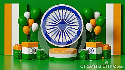 3d rendering podium of india independence day 235 Stock Photo