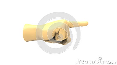 3d rendering of a pointing finger isolated in white background Stock Photo