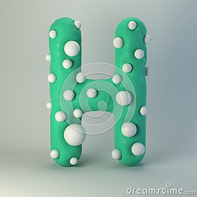 3d rendering of polka dot plasticine handmade font Stock Photo