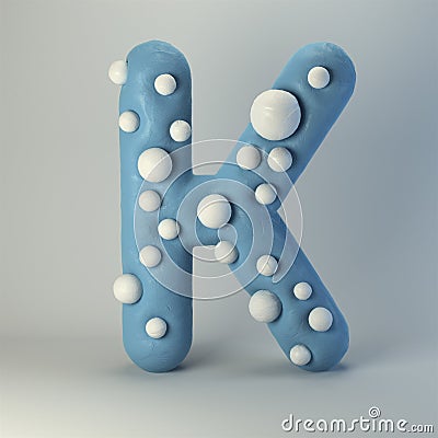 3d rendering of polka dot plasticine handmade font Stock Photo