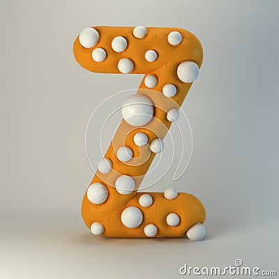 3d rendering of polka dot plasticine handmade font Stock Photo