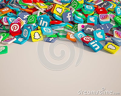 Popular social media Editorial Stock Photo