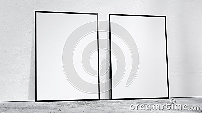 3D rendering of a poster template in A3 or A2 or A1 format. Mock up poster Stock Photo