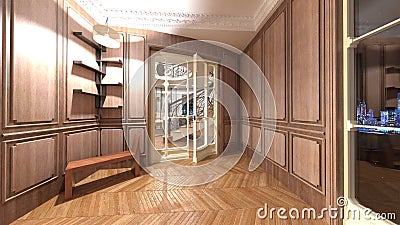 3D rendering of the private room Stock Photo