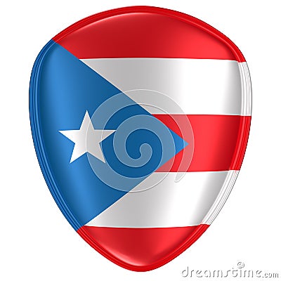 3d rendering of a Puerto Rico flag icon. Stock Photo