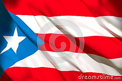 3d rendering of Puerto Rico flag Stock Photo