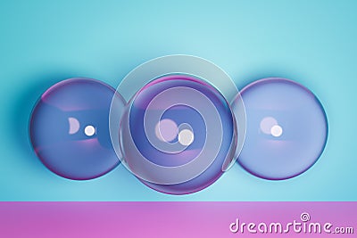 3D rendering. Purple inflatable balls Stock Photo