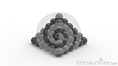 3d rendering of a pyramid of balls isolated in white background Stock Photo