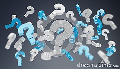 3D rendering question marks Stock Photo