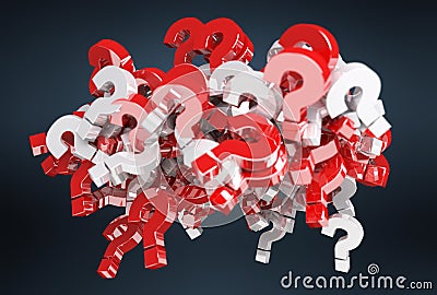 3D rendering question marks Stock Photo