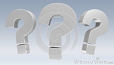 3D rendering question marks Stock Photo