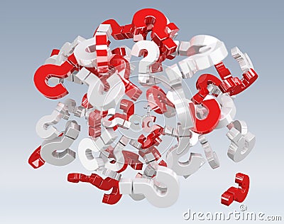 3D rendering question marks Stock Photo