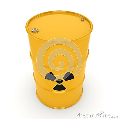 3D rendering radioactive barrel Stock Photo