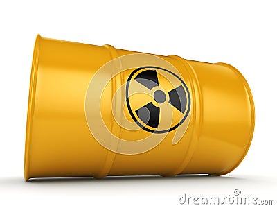 3D rendering radioactive barrel Stock Photo