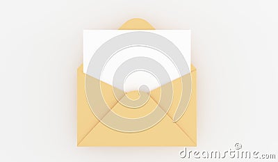 Realistic Open Mail Letter With Empty Note Stock Photo