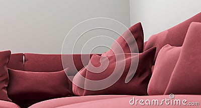 Realistic Sofa Cushions Closeup Stock Photo