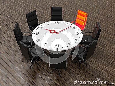 3D rendering - Red alarming investor at a business meeting Cartoon Illustration