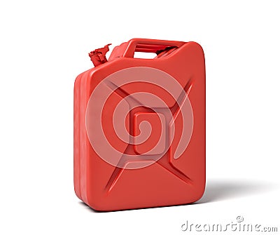 3d rendering of red gas can isolated on white background. Stock Photo