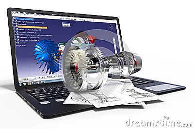 3D rendering representing a computer aided design Stock Photo