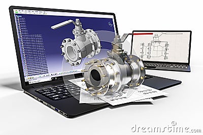 3D rendering representing a computer aided design Stock Photo