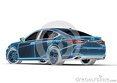 3D rendering representing an x-ray of a car Stock Photo