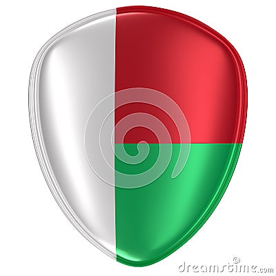 3d rendering of a Republic of Madagascar flag icon. Stock Photo