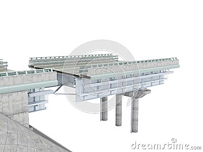 3d rendering road construction on white background no shadow Stock Photo