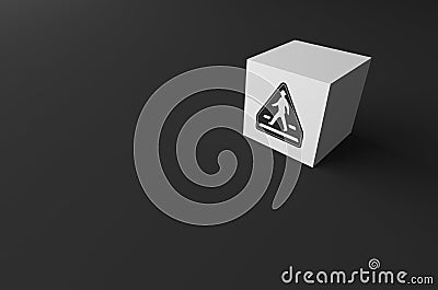 3D RENDERING OF ROAD SIGN ON Stock Photo