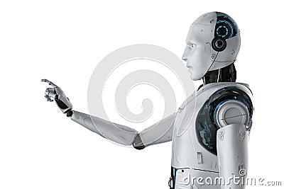 Robot finger point Stock Photo