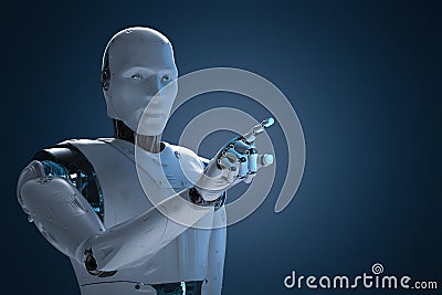 Robot finger point Stock Photo