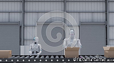 3d rendering, the robot process automation to automate repetitive tasks that were previously handled by humans a combination of au Stock Photo