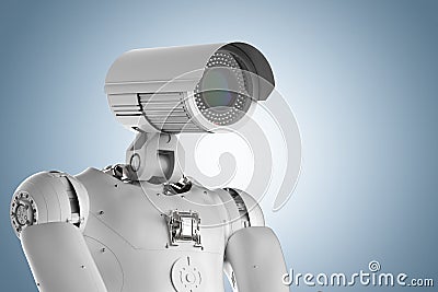 Robot security camera Stock Photo