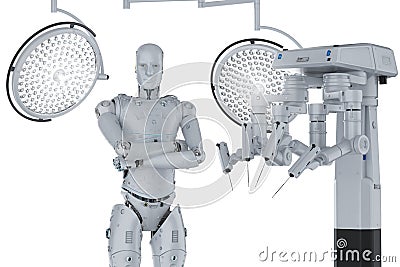 Robot surgery machine Stock Photo