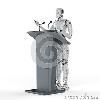 Robotic public speaker Stock Photo