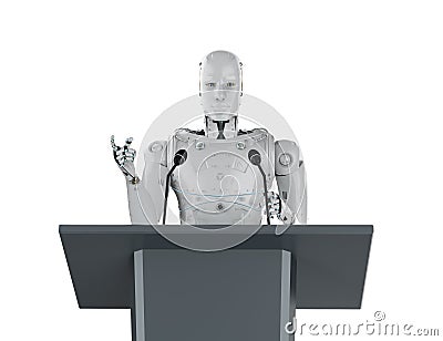 Robotic public speaker Stock Photo