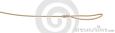 3d rendering of a rope tied in a lasso and flying on a white background. Stock Photo