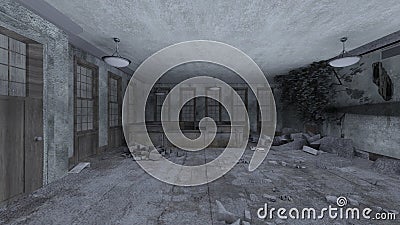 3D rendering of the ruined Stock Photo