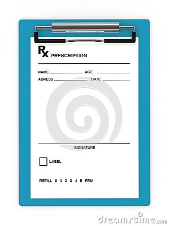 3d rendering of rx prescription over white Stock Photo