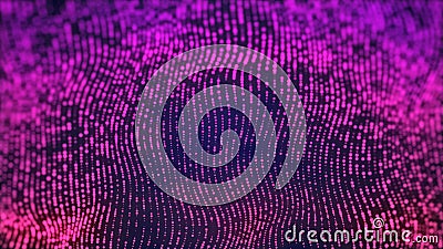 3d rendering, science fiction, glowing particles. Particles form line and surface grid, microcosm or space Stock Photo