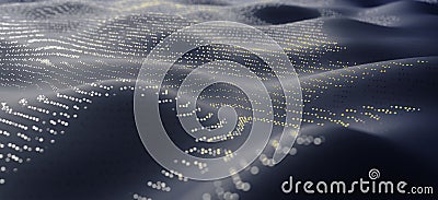 3d rendering science Wave abstract technology background Stock Photo