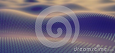 3d rendering science Wave abstract technology background Stock Photo