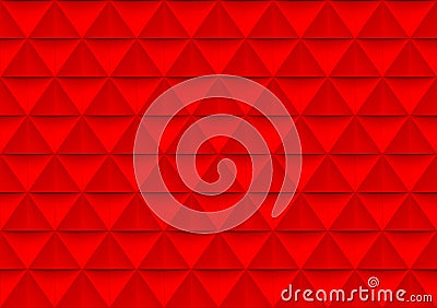 3d rendering. seamless modern red triangle polygon shape pattern wall background. Stock Photo