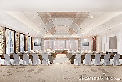 3d rendering seminar executive room in hotel Stock Photo