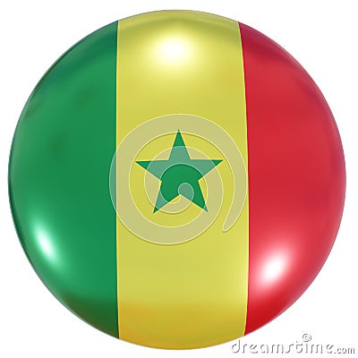 Senegal national flag button Stock Photo